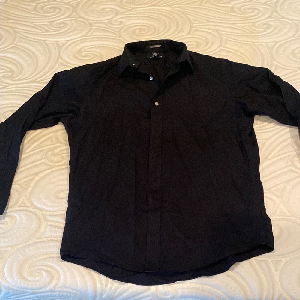 Lands' End Black Casual Button Down Shirt